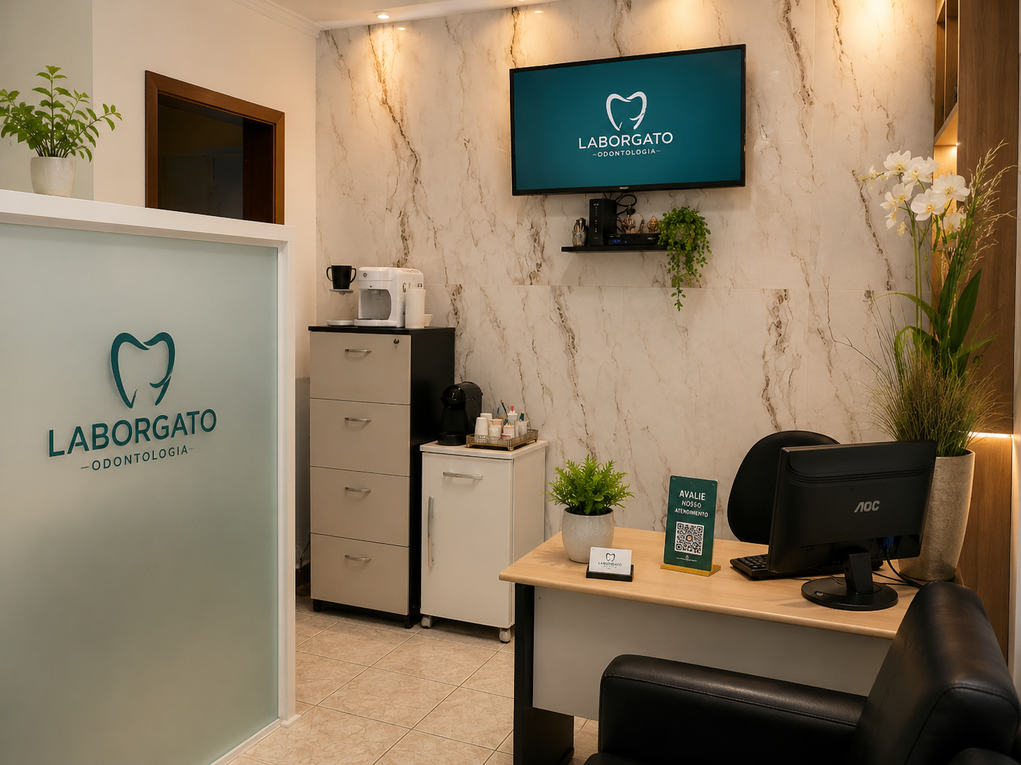 Recepção da Laborgato Odontologia na Vila Aricanduva