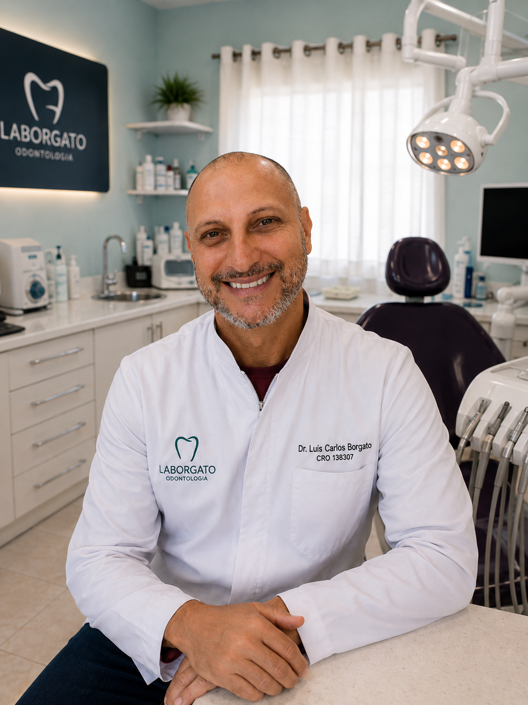 Dr. Luis Carlos Borgato na clínica Laborgato Odontologia